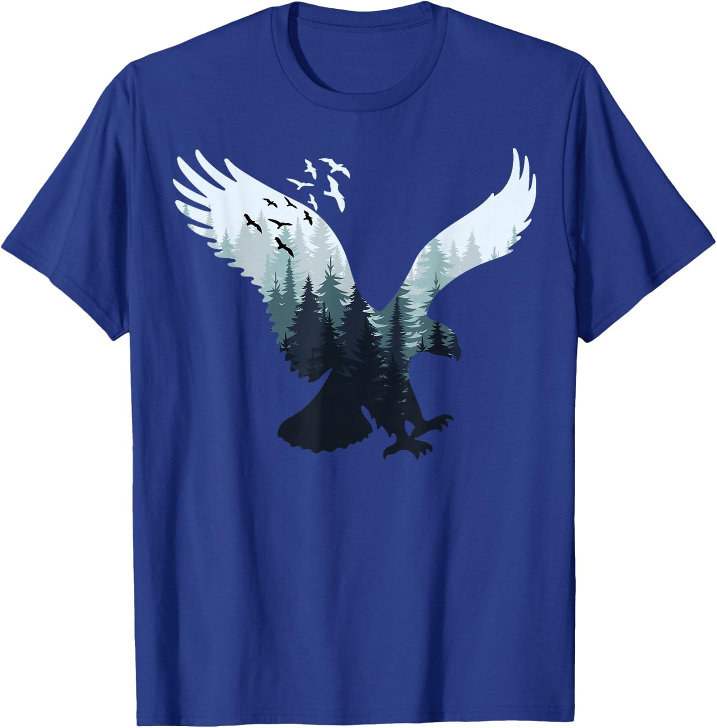 Animal Lovers in Nature with Eagle Silhouette , black T-Shirt - T-Shirt | Royal