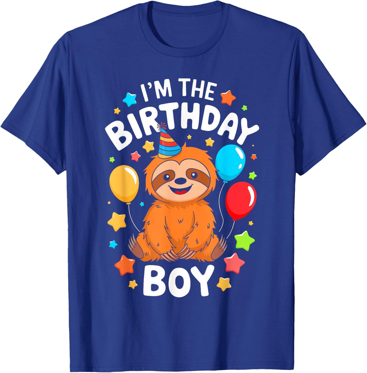 Sloth Birthday Boy Animal Theme Bday Party Costume T-Shirt - T-Shirt | Royal