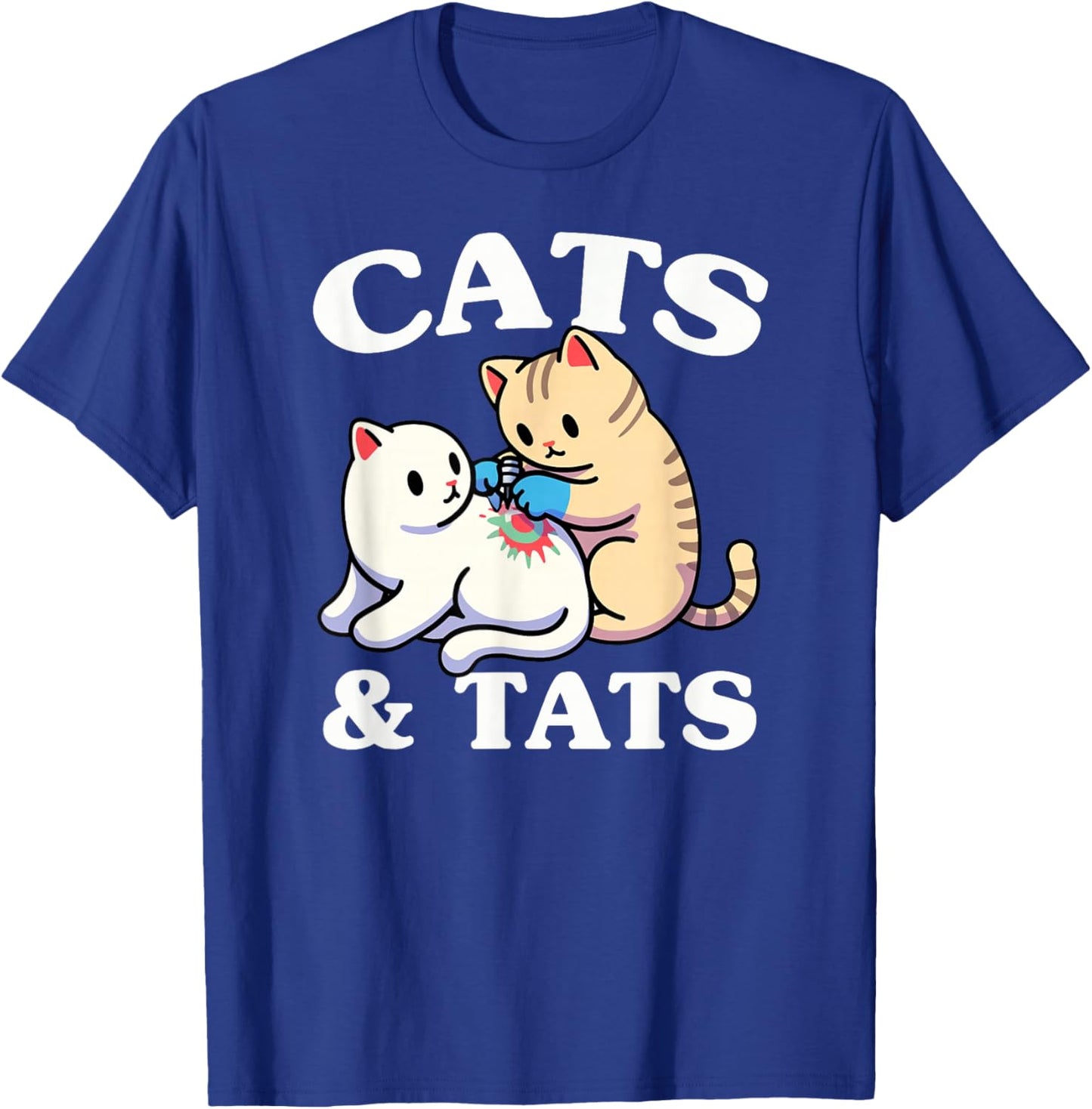 Cats and Tats Funny Feline Tattoo Lover Design T-Shirt - T-Shirt | Royal