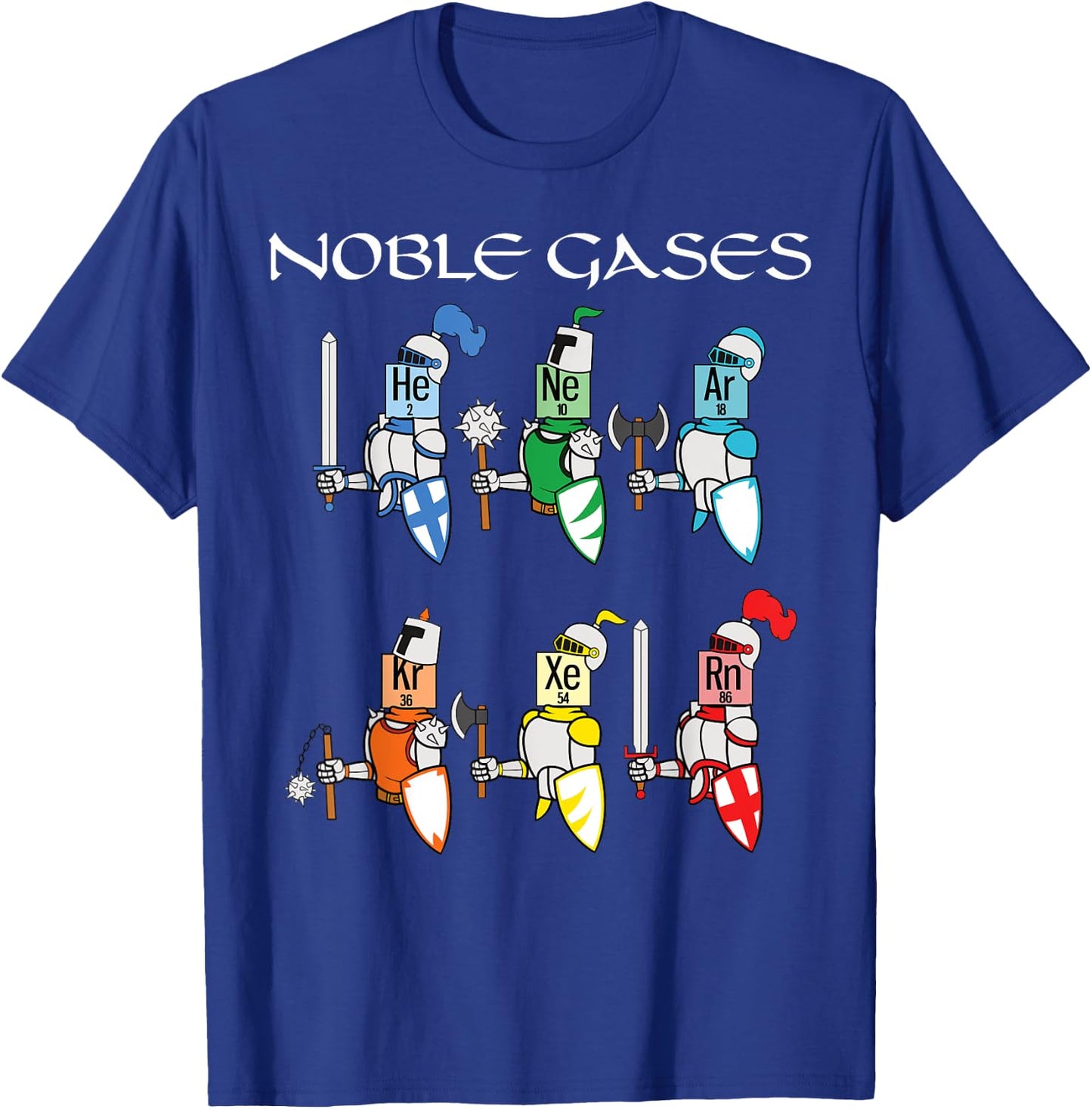 Funny Chemistry Medieval Science Noble Gases Knight T-Shirt - T-Shirt | Royal