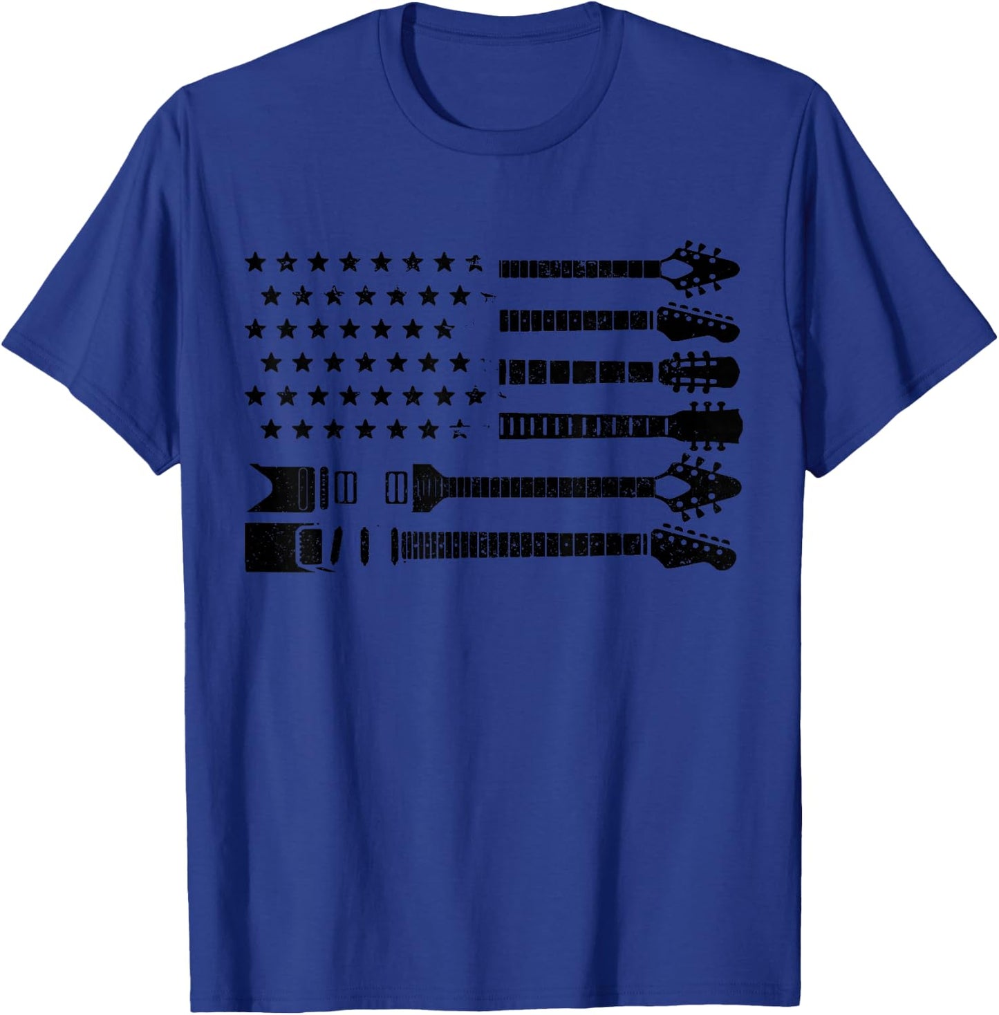 Patriotic Guitar Player Gift American Flag Guitarist Vintage T-Shirt - T-Shirt | Royal