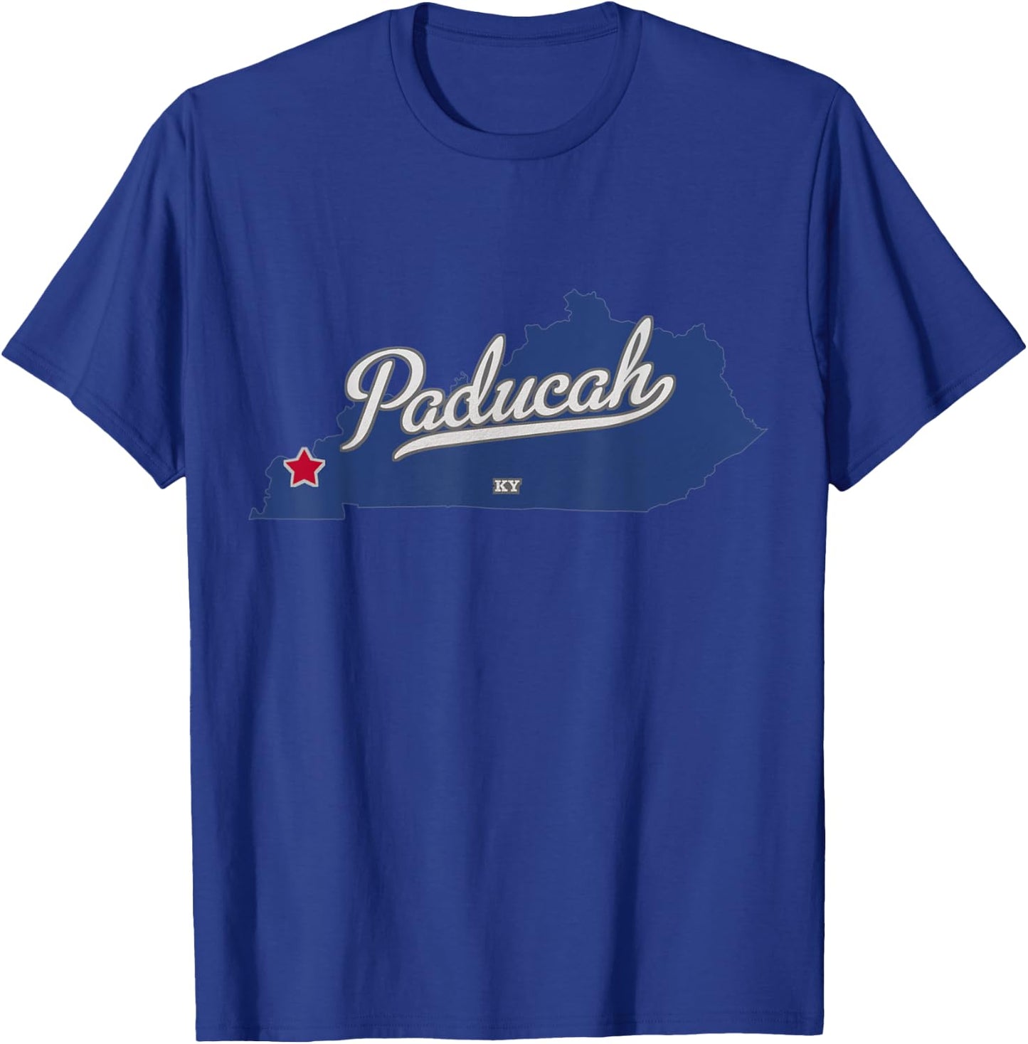 Paducah Kentucky KY Map T-Shirt - T-Shirt | Royal