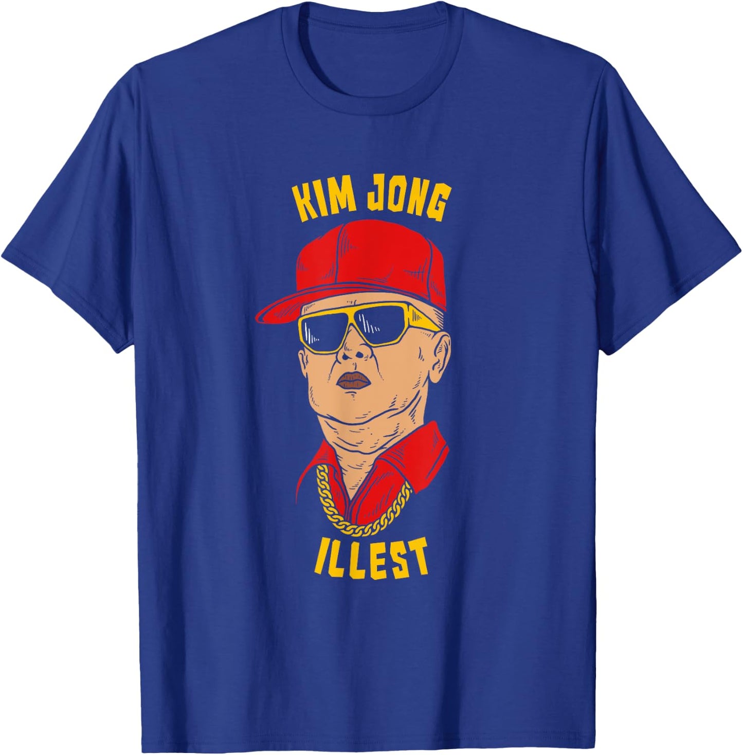 Funny Kim Jong Il North Korea - Kim Jong Illest - -Adults, Kids - Black - Cotton Blend - Short Sleeve - Classic Fit T-Shirt - T-Shirt | Royal