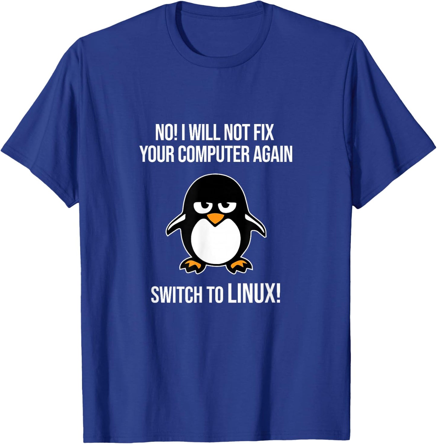 Swith zu Linux Wütend Tux Pinguin Linux Maskottchen Freiheit T-Shirt - T-Shirt | Royal