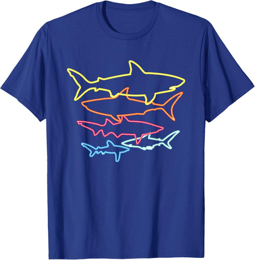 Retro 80s Shark Clothes Sharks Party Kids Women Men Shark