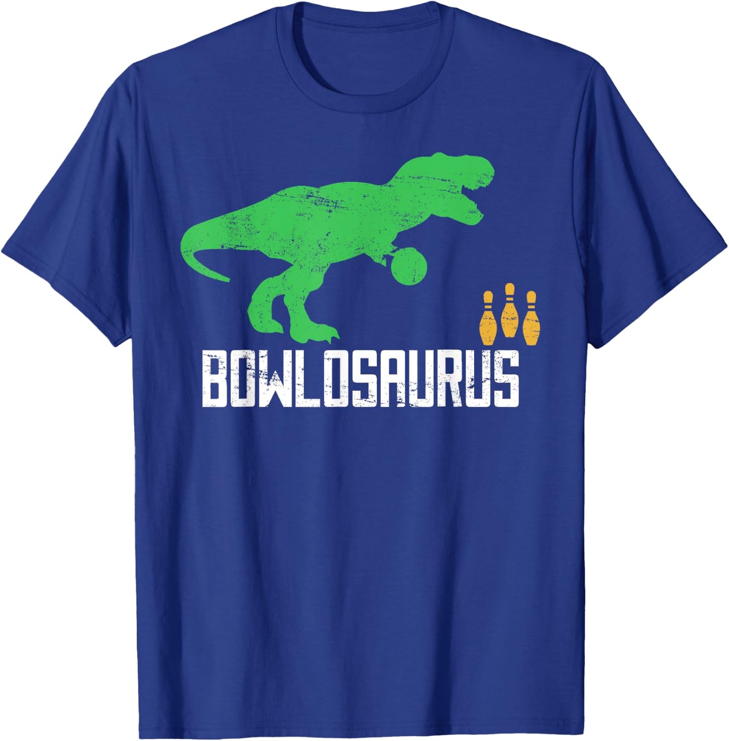 Bowling Bowler Dinosaur Player Ball Pin T-Shirt - T-Shirt | Royal