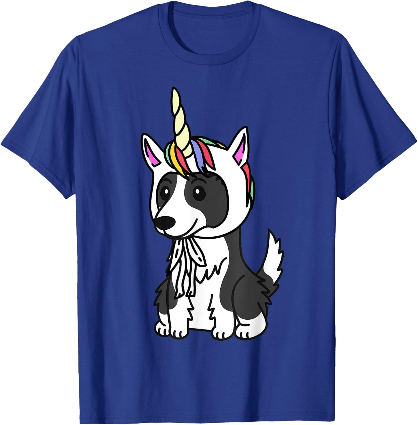 Unicorn Hat Border Collie Funny Dog Men Women Kids T-Shirt - T-Shirt | Royal