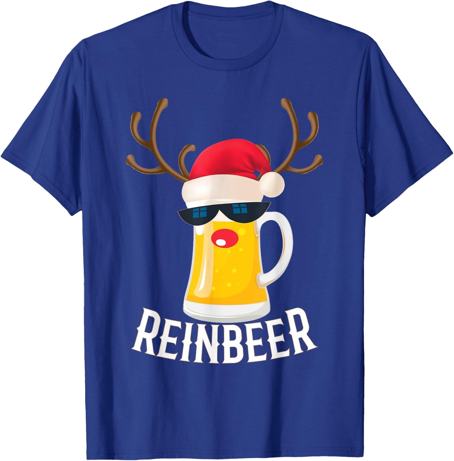 Gifts for Beer Drinkers- Reindeer Funny Christmas Drinking T-Shirt - T-Shirt | Royal