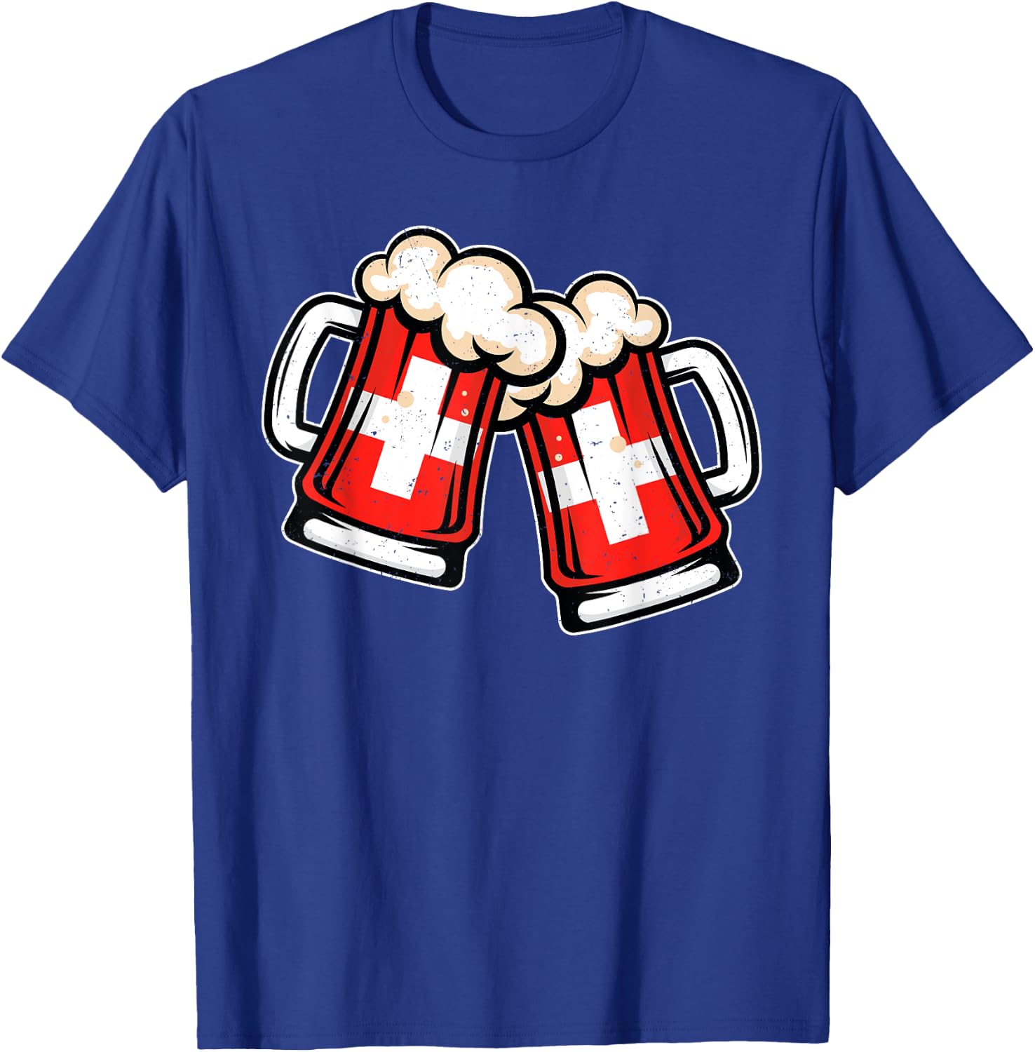 Switzerland Flag Beer Mug - Cool Swiss Beer T-Shirt - T-Shirt | Royal