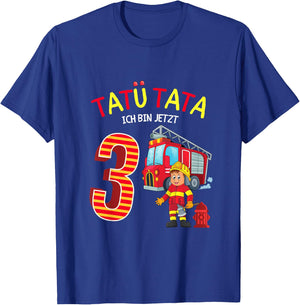 Feuerwehr Feuerwehrmann Kinder Geburtstag 3 Jahre Junge T-Shirt - T-Shirt | Royal
