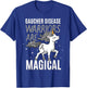 Gaucher Disease Warrior Unicorn Awareness Ribbon Supporter T-Shirt - T-Shirt | Royal