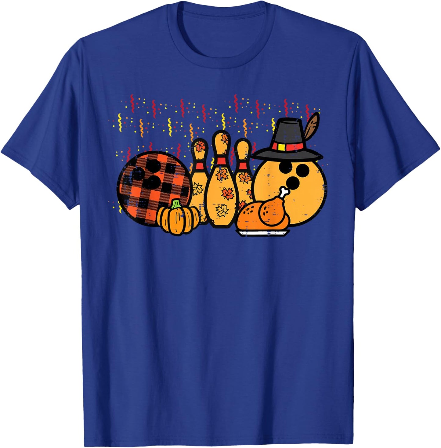 Thanksgiving Bowling Turkey Day Fall Men Women Kids Youth T-Shirt - T-Shirt | Royal