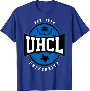 UHCL University Arch Vintage Design Retro Men Women T-Shirt - T-Shirt | Royal