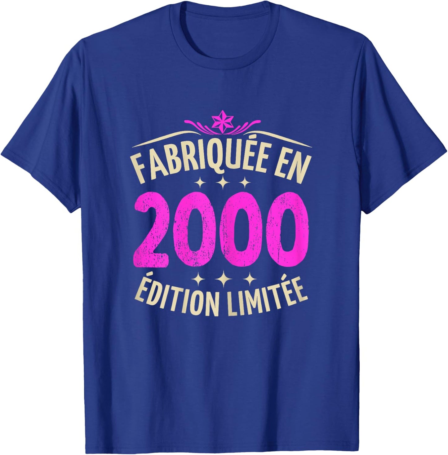 25 Years Woman 2000 Birthday 25 Years Girl Limited Edition , Black, Female X-Small T-Shirt - T-Shirt | Royal