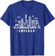 Chicago Skyline Illinois Vintage T-Shirt - T-Shirt | Royal