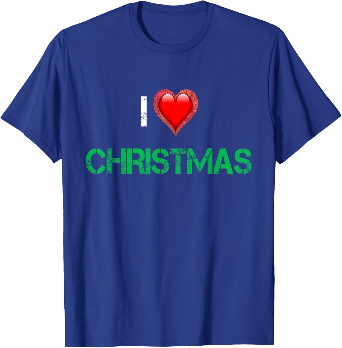 I Love Vintage Christmas Shirts - Red Heart Christmas Shirt - Adults/Kids - Short Sleeve - Medium - Red T-Shirt - T-Shirt | Royal
