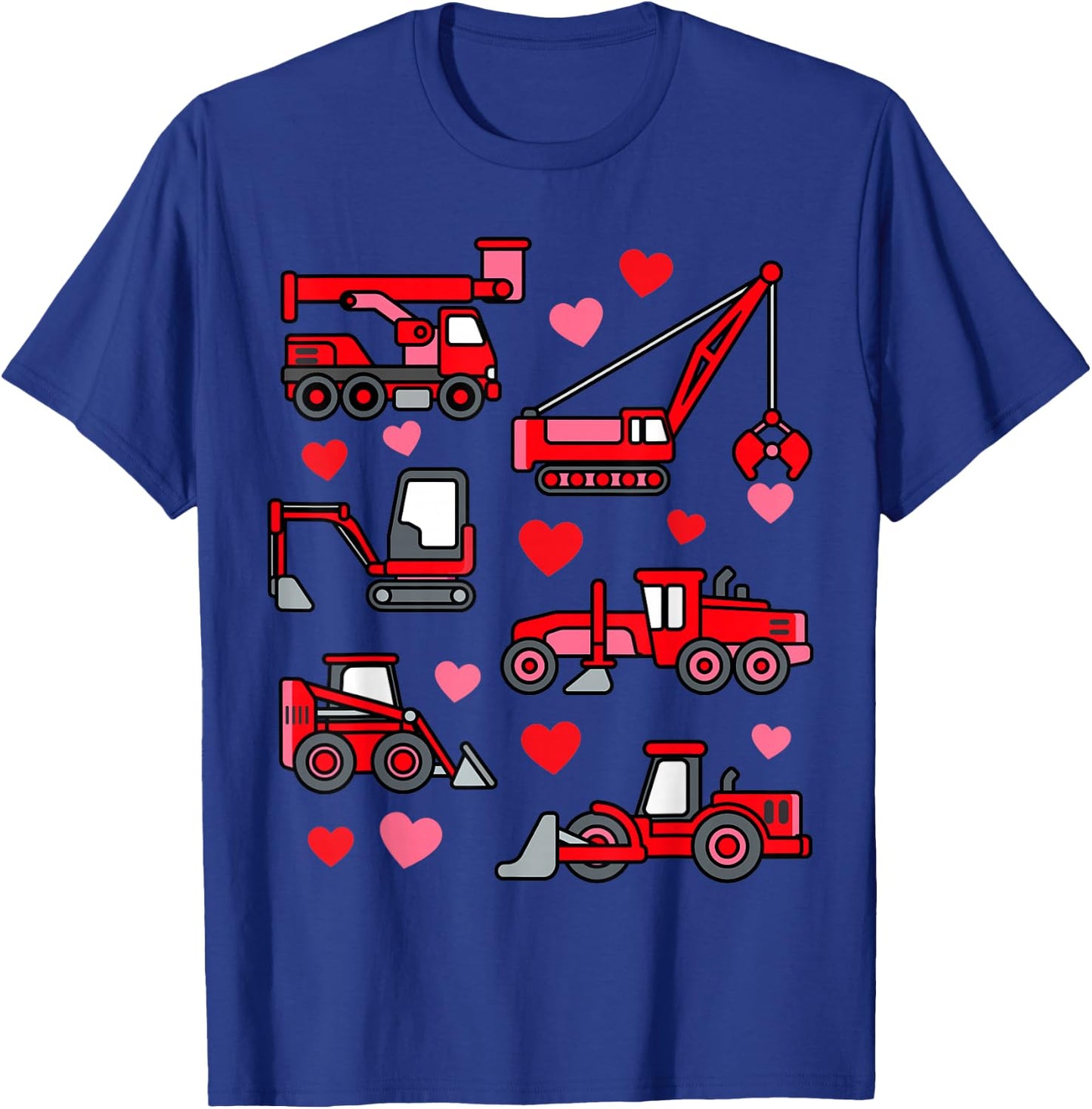 Valentines Day Construction Trucks Funny Boys Kids Toddler T-Shirt - T-Shirt | Royal