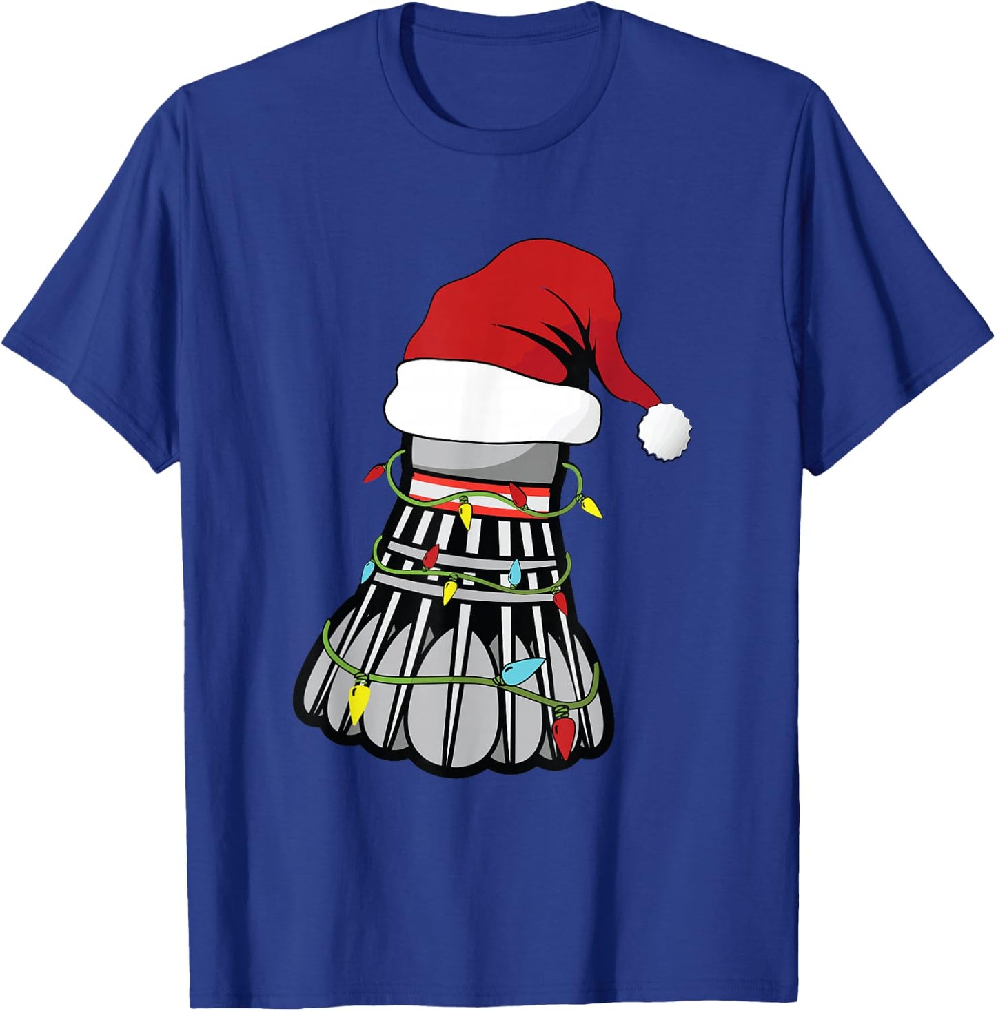 Christmas Badminton Sticks Birdie , Black, S T-Shirt - T-Shirt | Royal