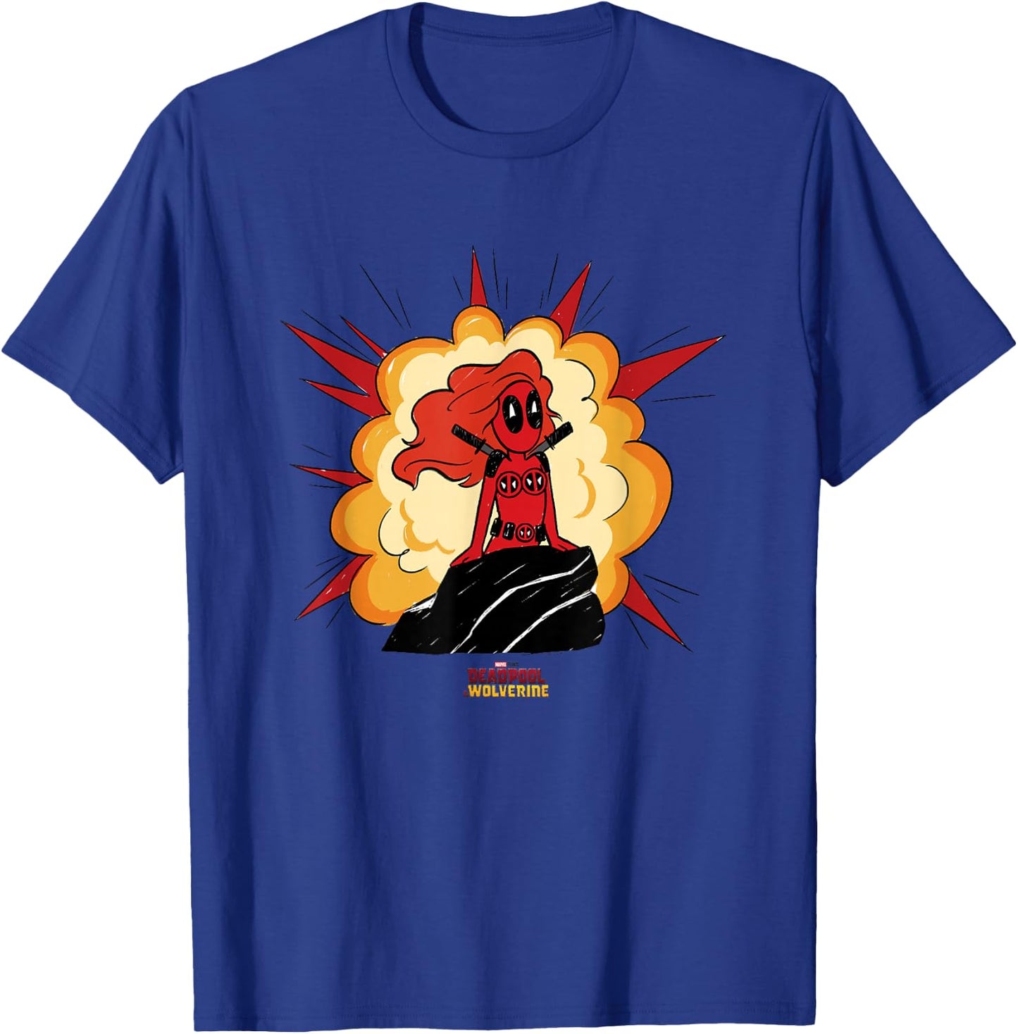 Marvel Deadpool & Wolverine Mermaid Deadpool Comic Blast T-Shirt - T-Shirt | Royal