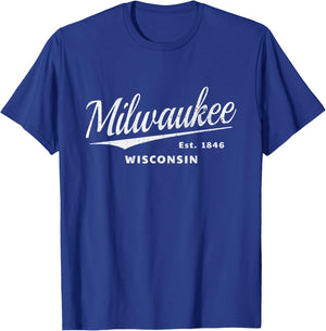 Milwaukee Wisconsin Milwaukeean Sportfan Vintage Milwaukee T-Shirt - T-Shirt | Royal