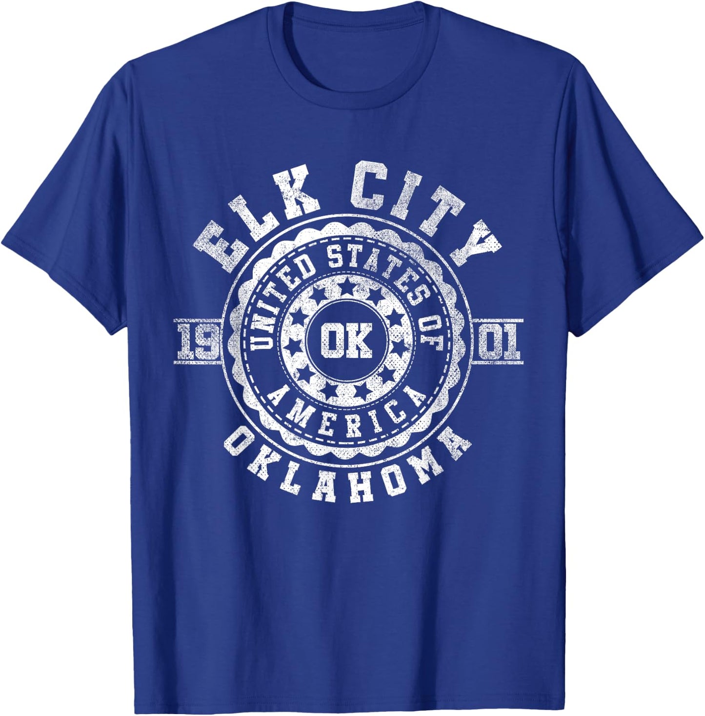 Elk City OK | Oklahoma | Vintage City Apparels T-Shirt - T-Shirt | Royal