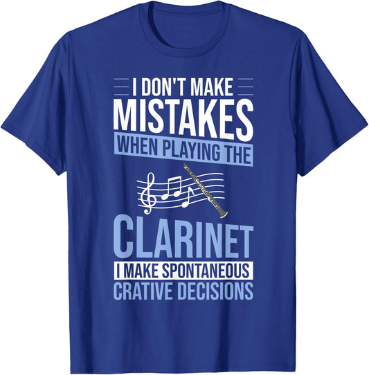 Clarinet Instrument Music Funny Playing Beginner T-Shirt - T-Shirt | Royal