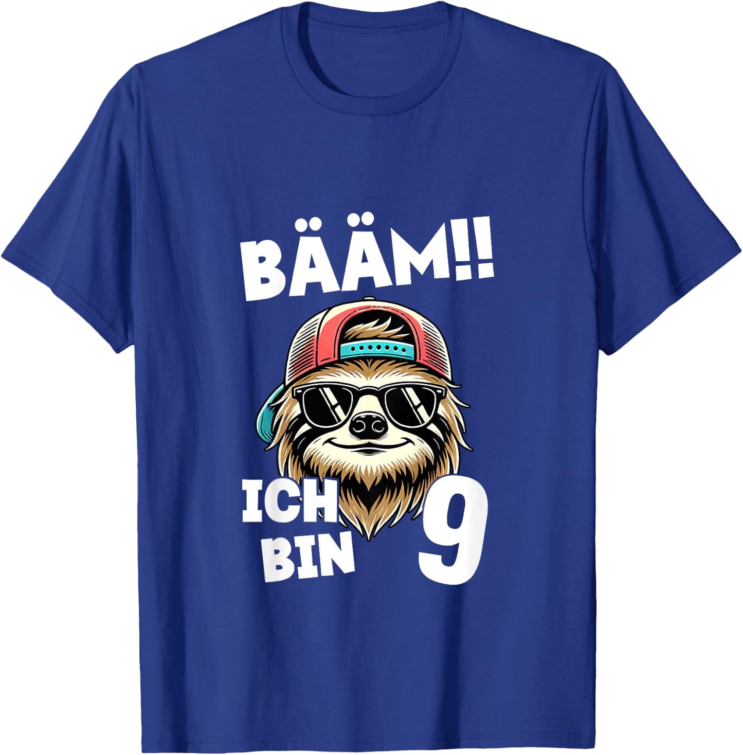 Kinder BÄÄM Ich Bin 9 Geburtstag Cooler Faultier Geburtstagsdeko T-Shirt - T-Shirt | Royal