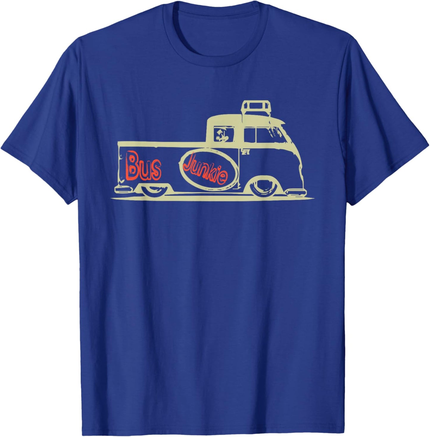 Bus Junkie: Double Cab Truck Bus Van Car Auto Hippie T-Shirt - T-Shirt | Royal