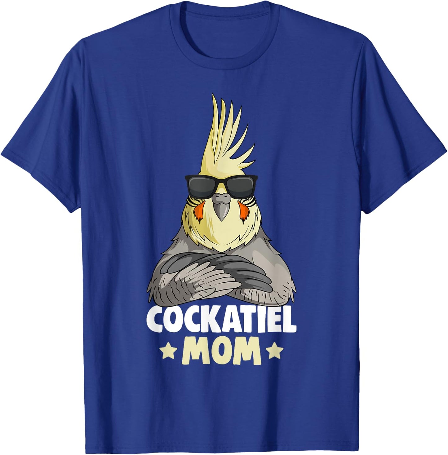 Cute Bird Lover Apparel & Gift Ideas Cockatiel Mom Women's Black Small Modern T-Shirt - T-Shirt | Royal