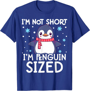 I'm Not Short I'm Penguin Sized Cute Penguin Kids T-Shirt - T-Shirt | Royal