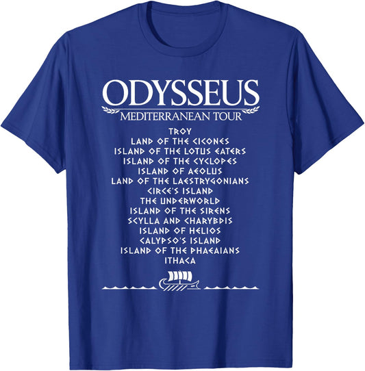Odysseus Mediterranean Tour Funny Greek Mythology T-Shirt - T-Shirt | Royal