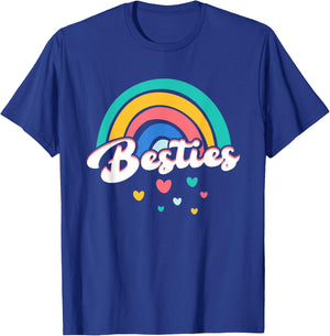 Besties Regenbogenherzen | Freundschaft Freunde Mädchen T-Shirt - T-Shirt | Royal