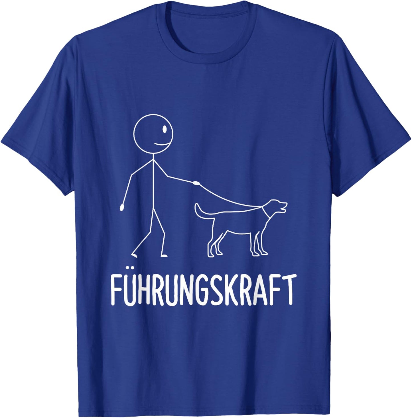 with German Text "Führungskraft Dog Dog Owner Walking", black T-Shirt - T-Shirt | Royal