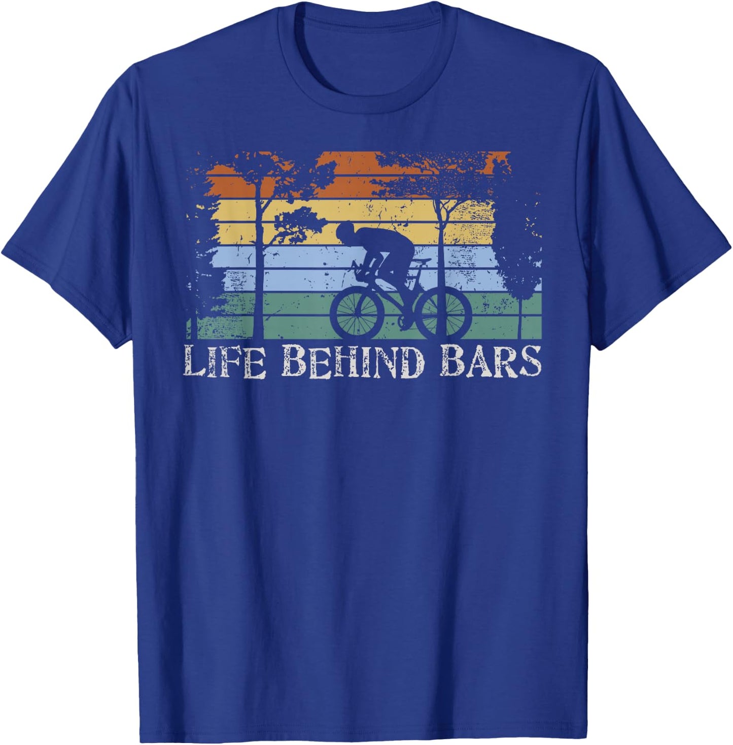 MTB Life Behind Bars Mountain Bike Gift Design Idea gift T-Shirt - T-Shirt | Royal