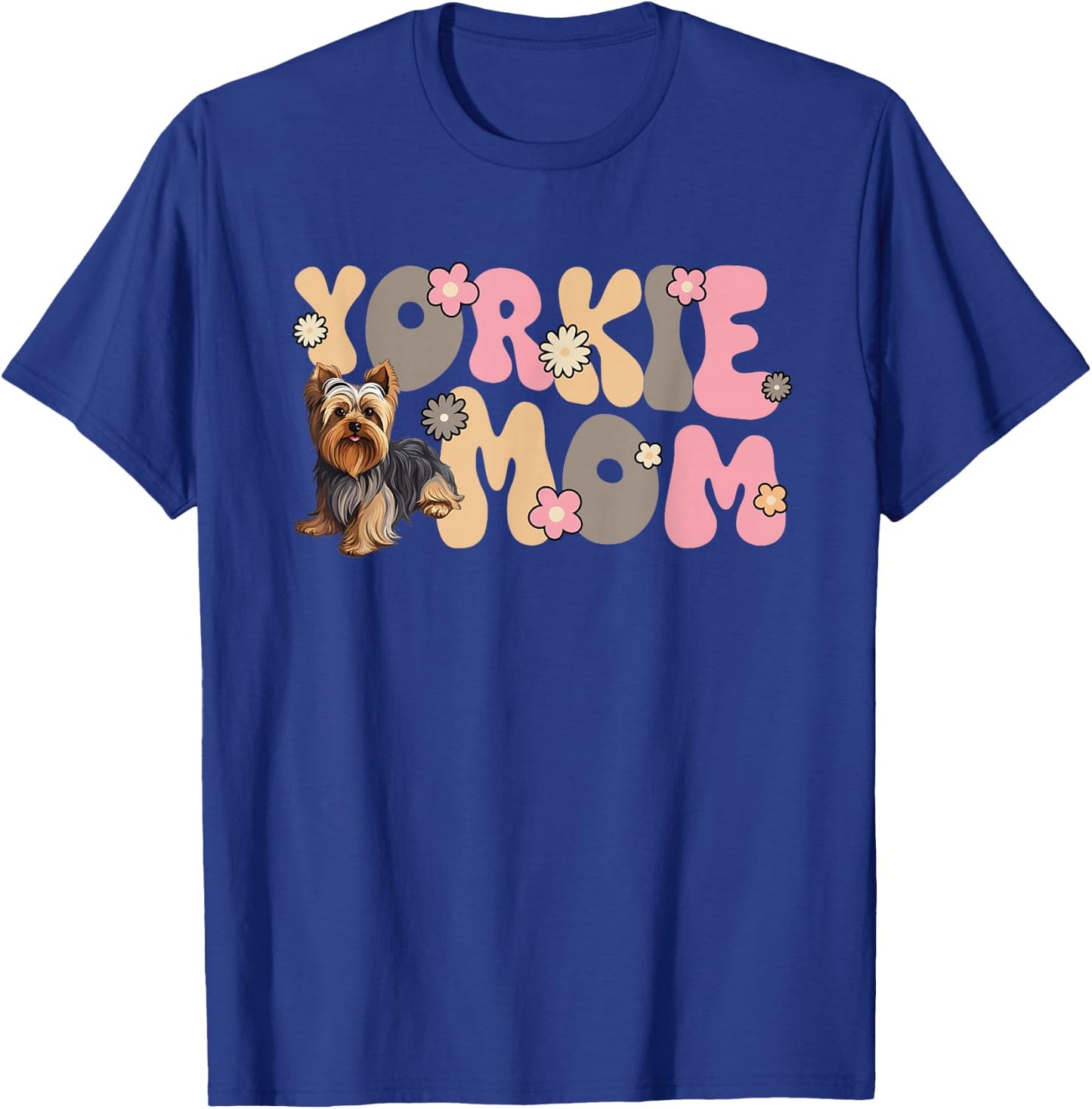 Yorkshire Terrier Groovy World's best Yorkie Mom T-Shirt - T-Shirt | Royal