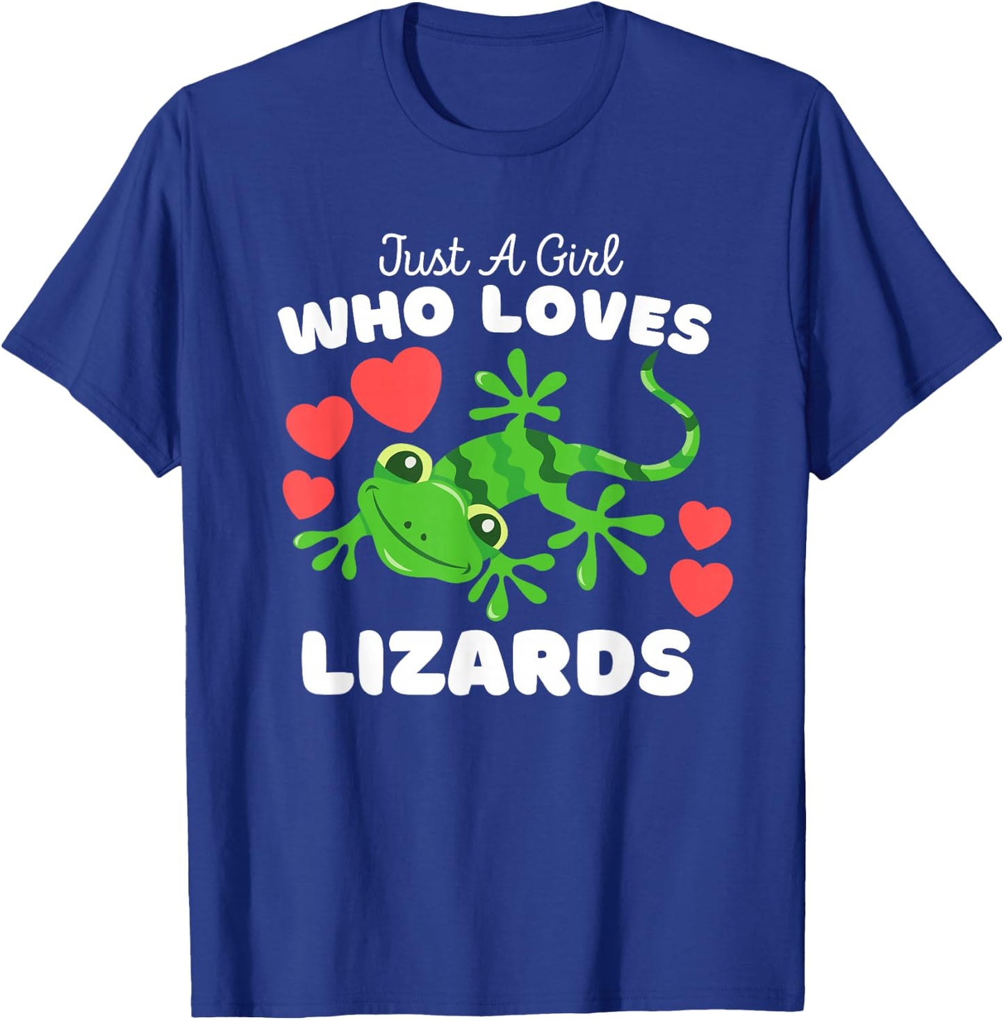 Just A Girl Who Loves Lizards - Cute Girls Lizard T-Shirt - T-Shirt | Royal