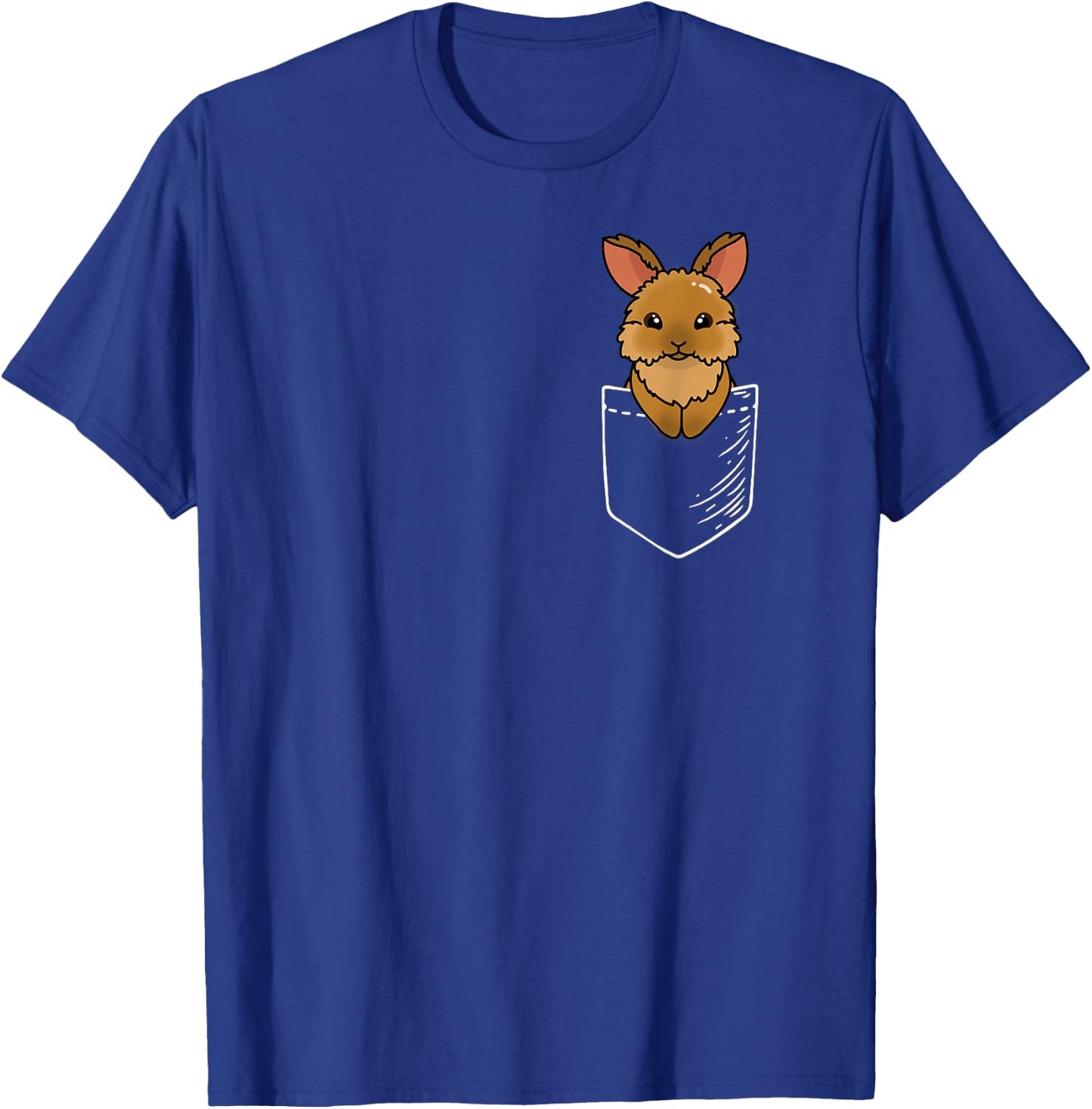 Funny Kids Girls Kawaii Pocket Lionhead Rabbit Lover T-Shirt - T-Shirt | Royal