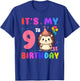It’s My 9th Birthday Hedgehog Animal 9 Years Old Kids T-Shirt - T-Shirt | Royal