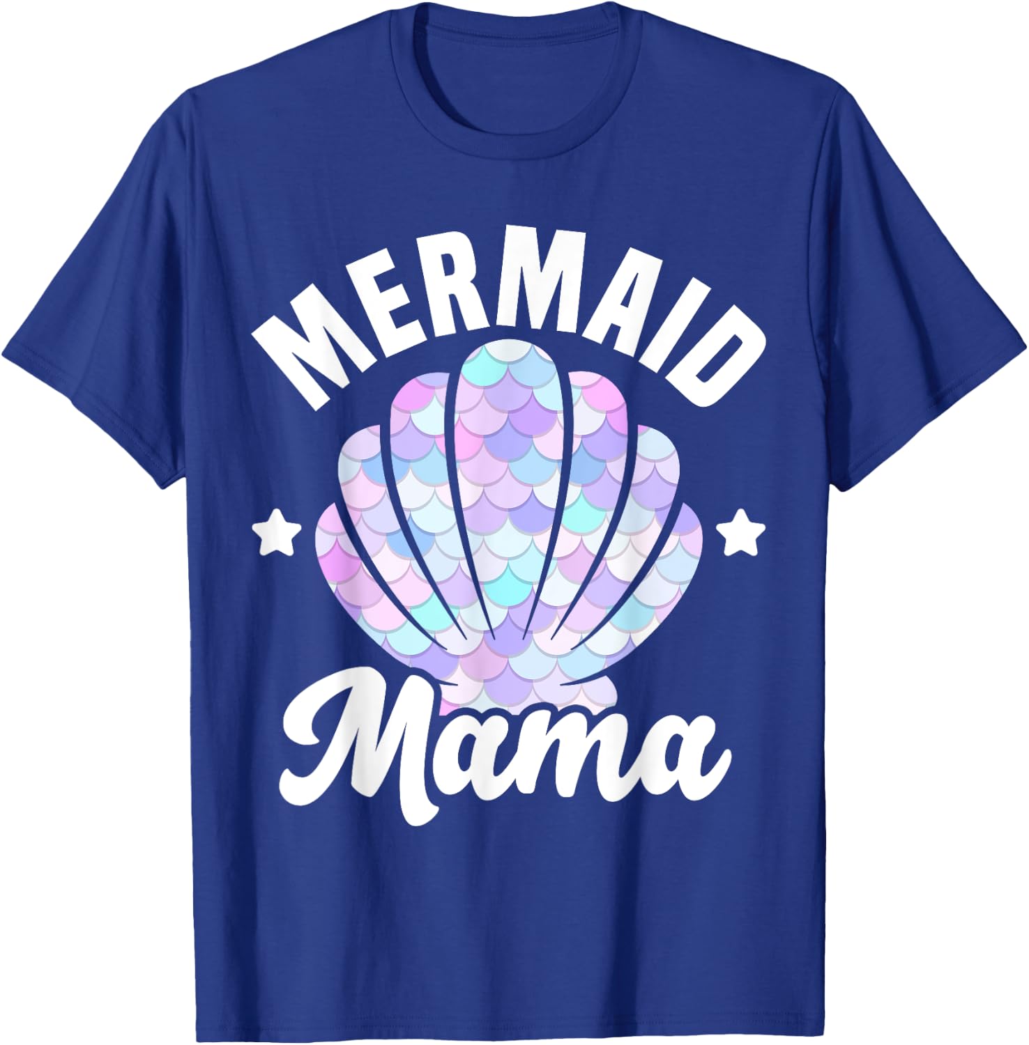 Mermaid Mama Seashell Matching Mermaid Squad Birthday Party T-Shirt - T-Shirt | Royal