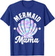 Mermaid Mama Seashell Matching Mermaid Squad Birthday Party T-Shirt - T-Shirt | Royal