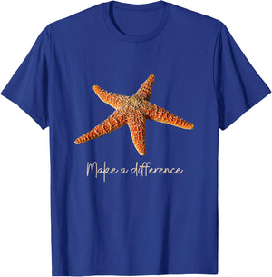 Make a difference The Starfish Story. Starfish, light text T-Shirt - T-Shirt | Royal