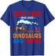 Just a Boy Who Loves Dinosaurs and Trains Train Enthusiast T-Shirt - T-Shirt | Royal