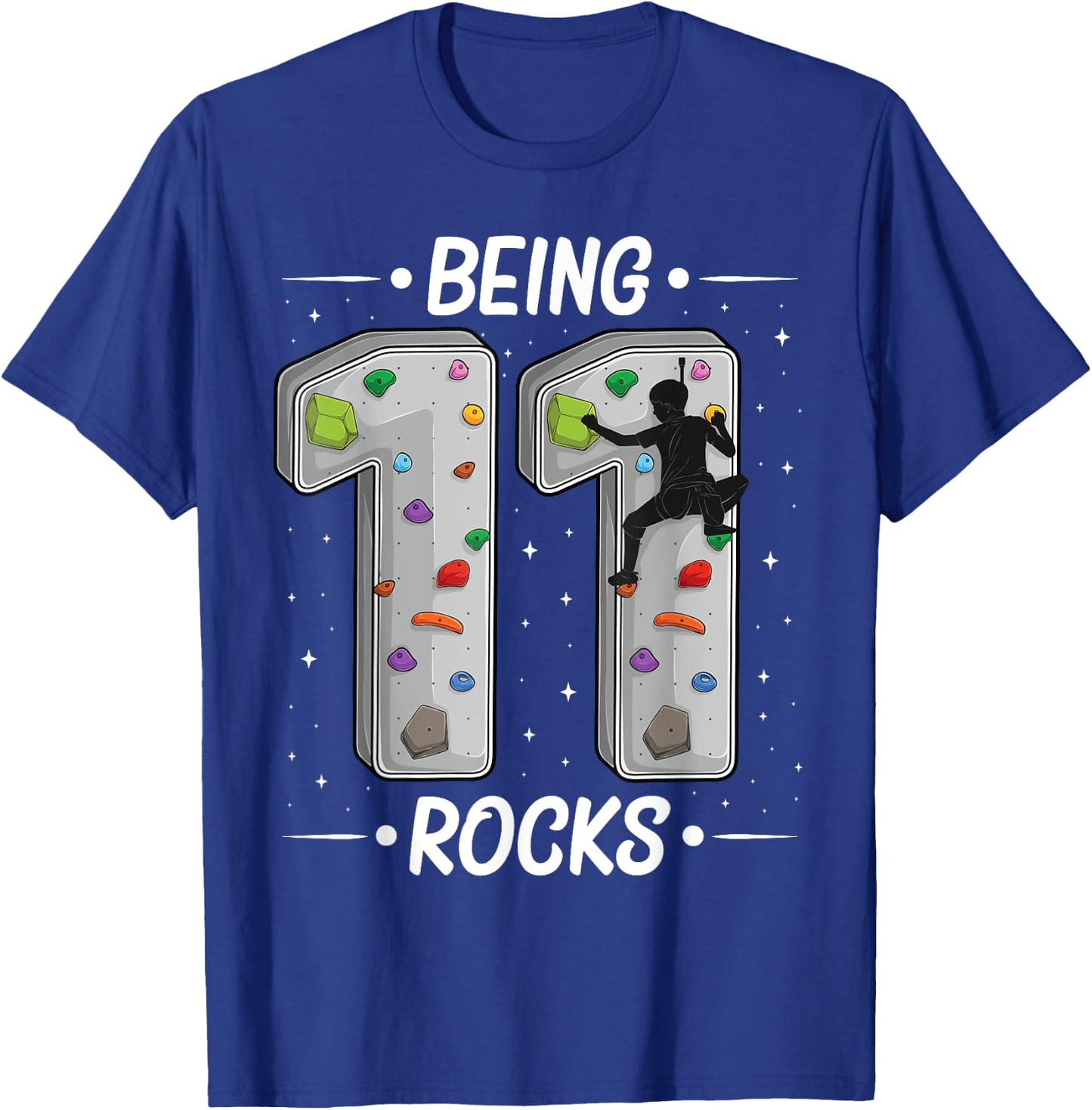 11 year old rock climbing 11th birthday Adventures Climber T-Shirt - T-Shirt | Royal