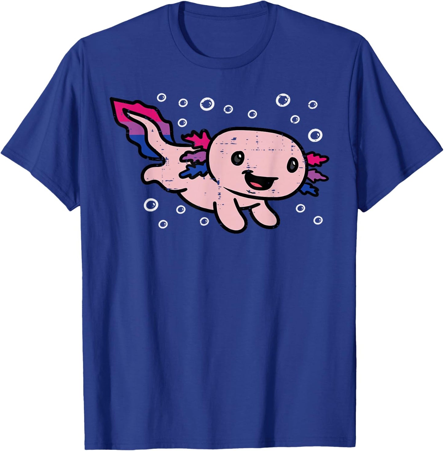 Bisexual Axolotl Bi Pride Flag Bisexuality LGBTQ Women Men T-Shirt - T-Shirt | Royal