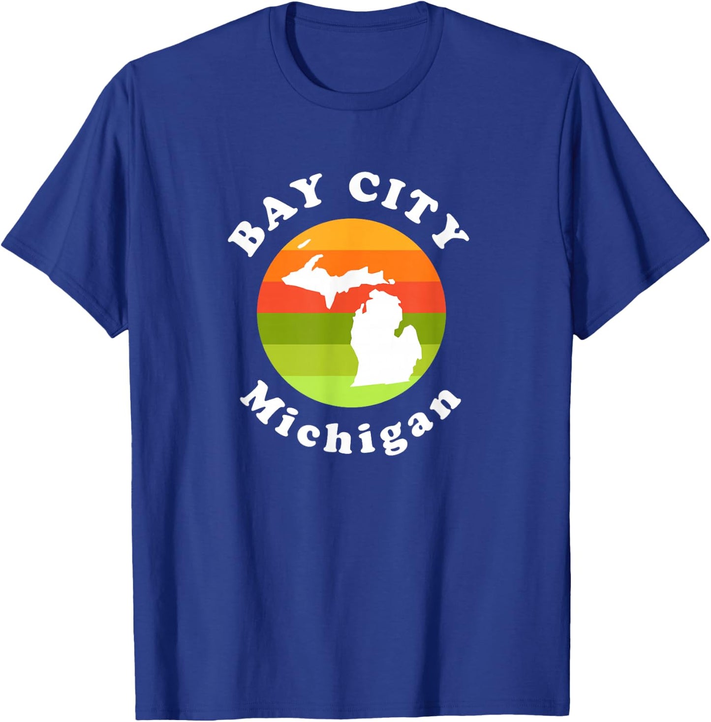 Bay City Michigan Outdoors Sunrise MI Vacation T-Shirt - T-Shirt | Royal