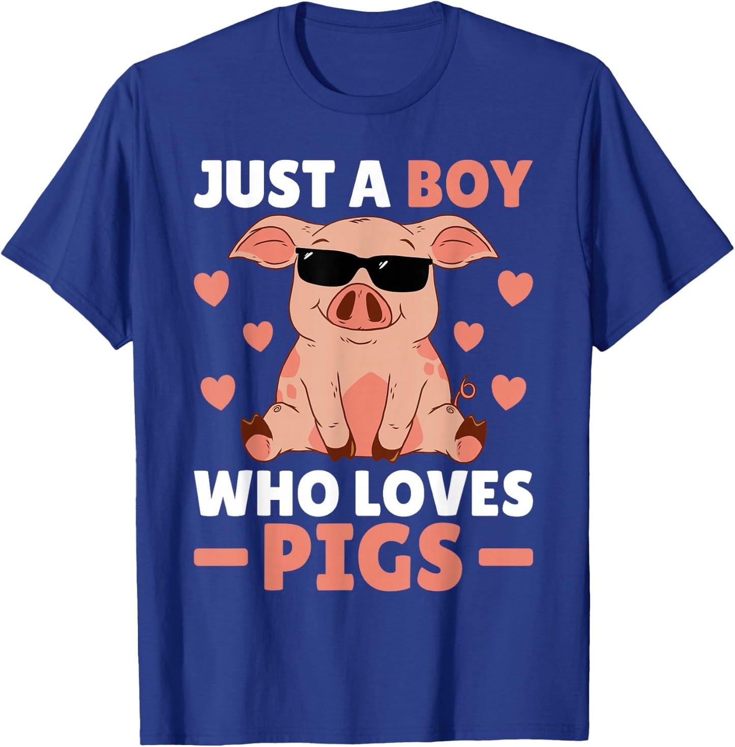 Just A Boy Who Loves Pigs Men Pig Lovers Pig Stuff Farmer T-Shirt - T-Shirt | Royal