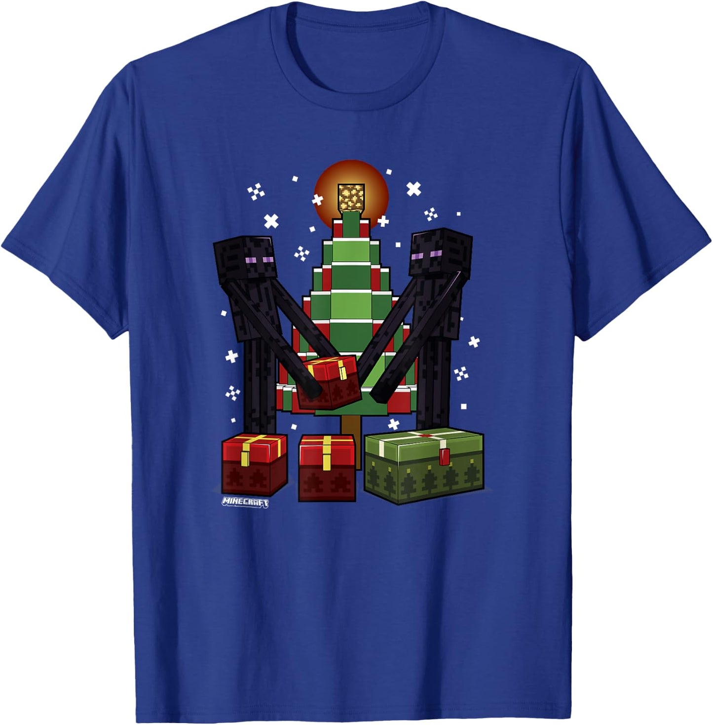 Minecraft Christmas Enderman Gift Giving , blue T-Shirt - T-Shirt | Royal