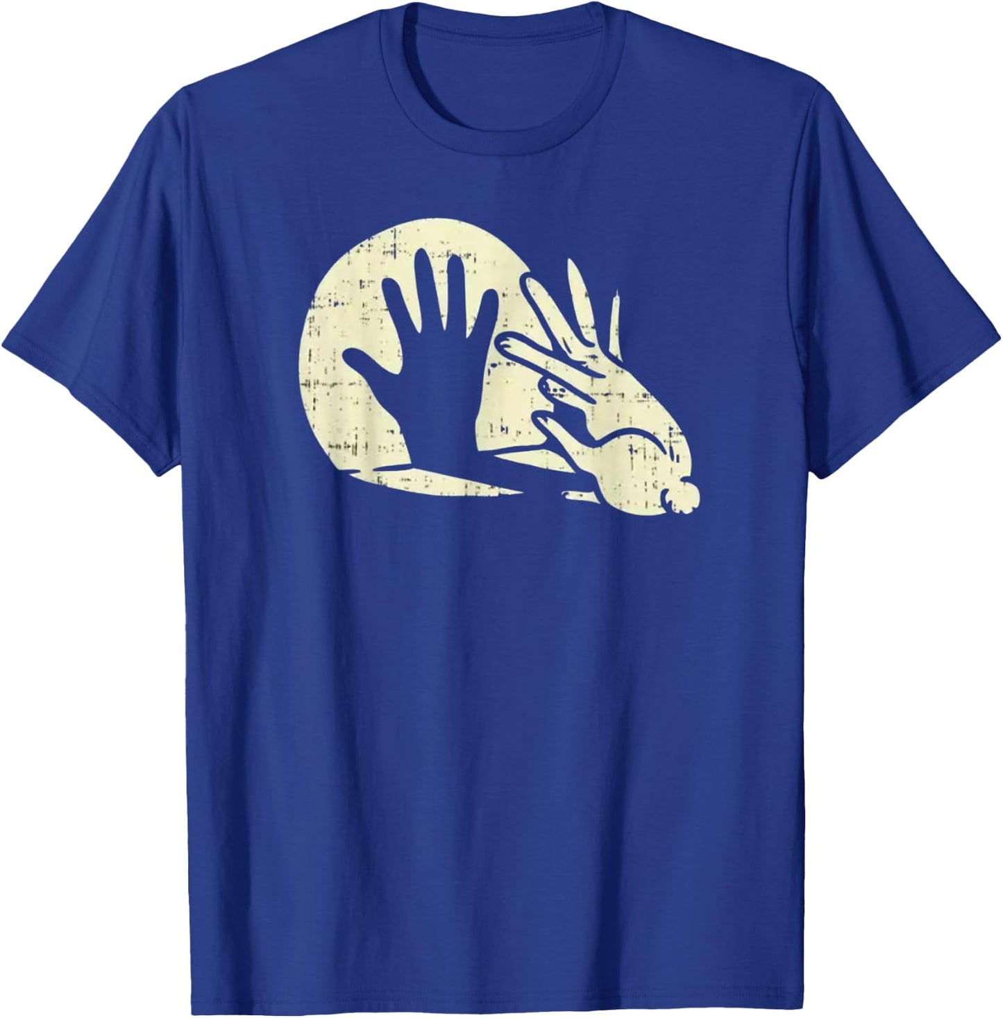 Bunny Shadow Puppeteer - Funny Rabbit Hand Shadow T-Shirt - T-Shirt | Royal