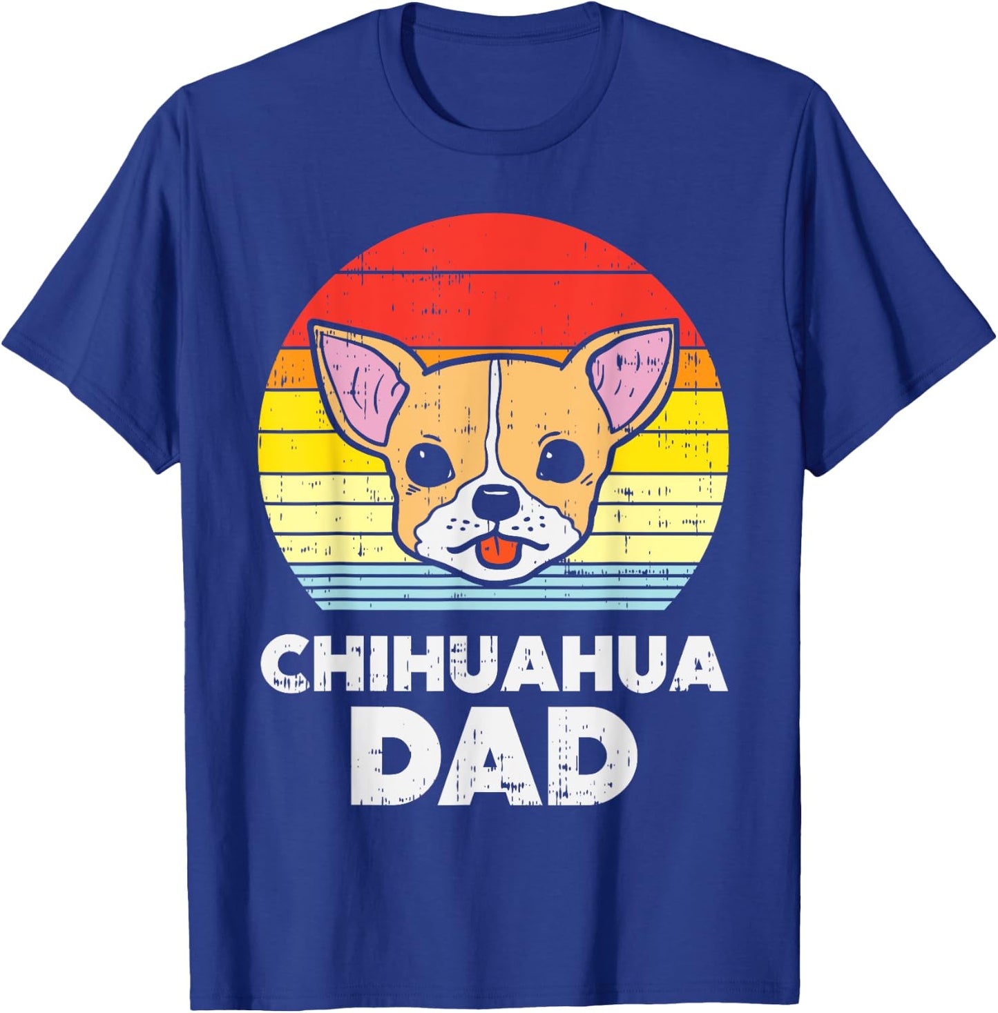 Chihuahua Dad Sunset Retro Chiwawa Dog Owner Lover Men Gift T-Shirt - T-Shirt | Royal