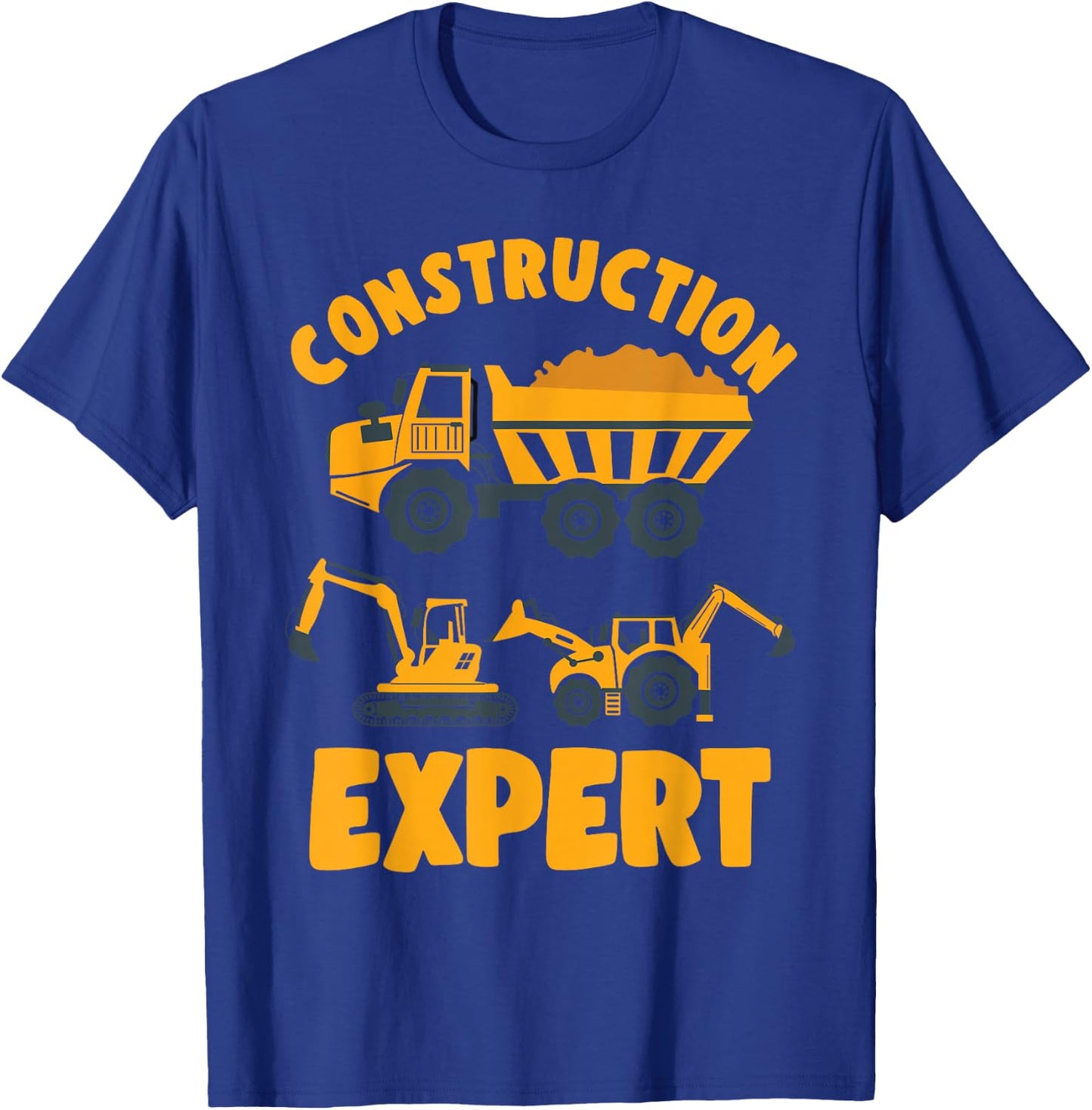 Construction Truck Excavator Excavator Expert for Boys Toddlers T-Shirt - T-Shirt | Royal